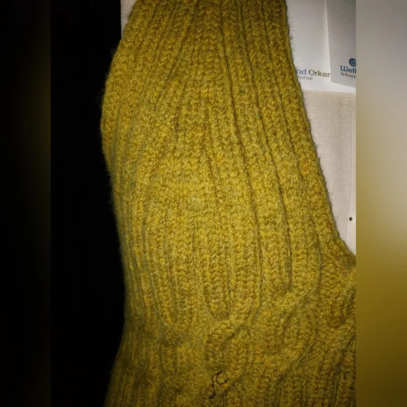 Proenza Schouler Chunky  Mustard yellow green tones wool halter top - Picture 7 of 9